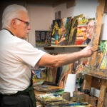 Artist painting
