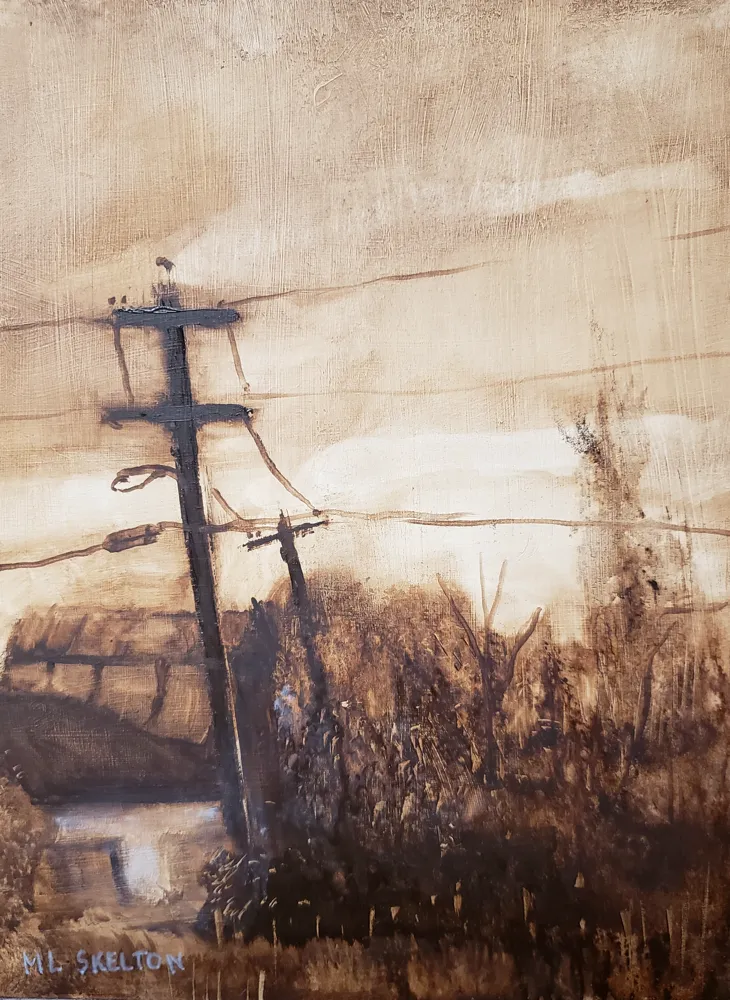 Oil painting of a plein air #7Road Pier Park