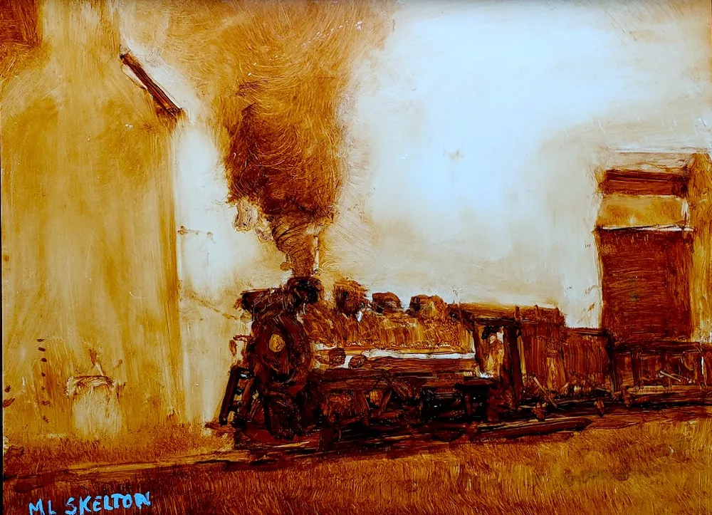 Oil painting of a 1959 phot0