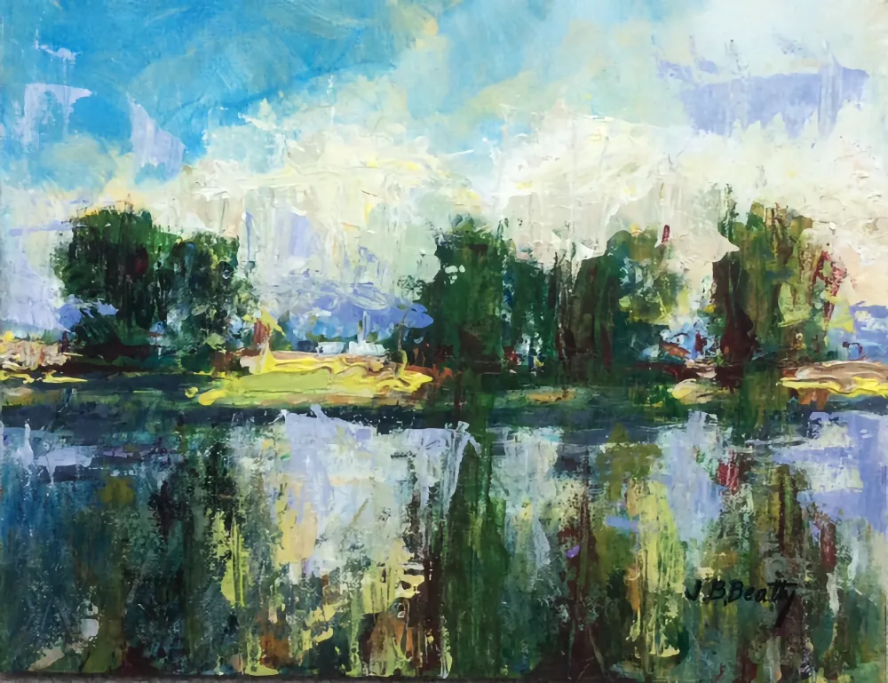 Acrylic painting of the Iona Wetlands