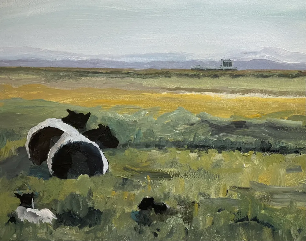 Acrylic painting of a West Dyke, Richmond BC