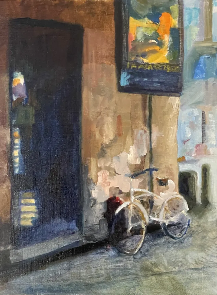 Oil painting of a Sidestreet Rome, Italy