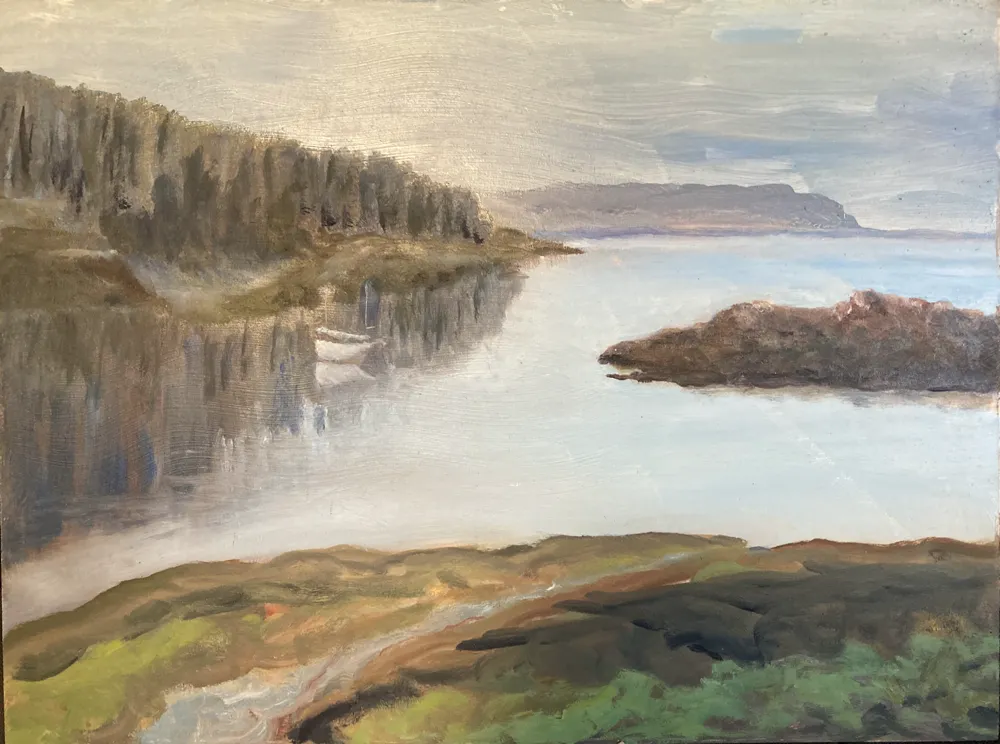 Oil painting of a Sunshine Coast BC, Plein Air
