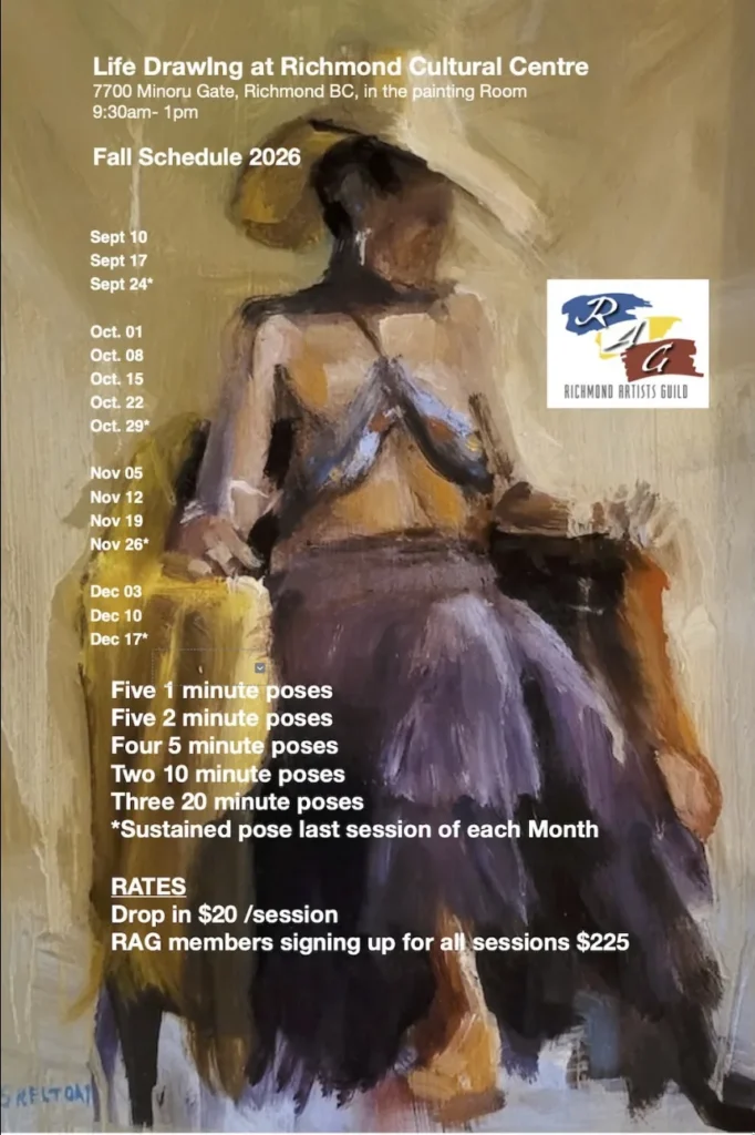 Fall 2026 Life Drawing schedule